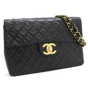 CHANEL Matelasse 34 Chain Bag Deca Coco Mark W Chain Black